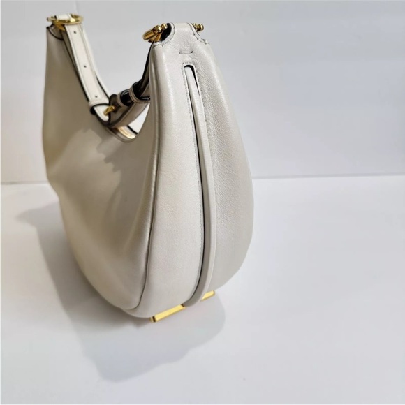 Fendi Fendigraphy Small White Leather Hobo Shoulder Bag Gold Hardware Full Set - Picture 11 of 16
